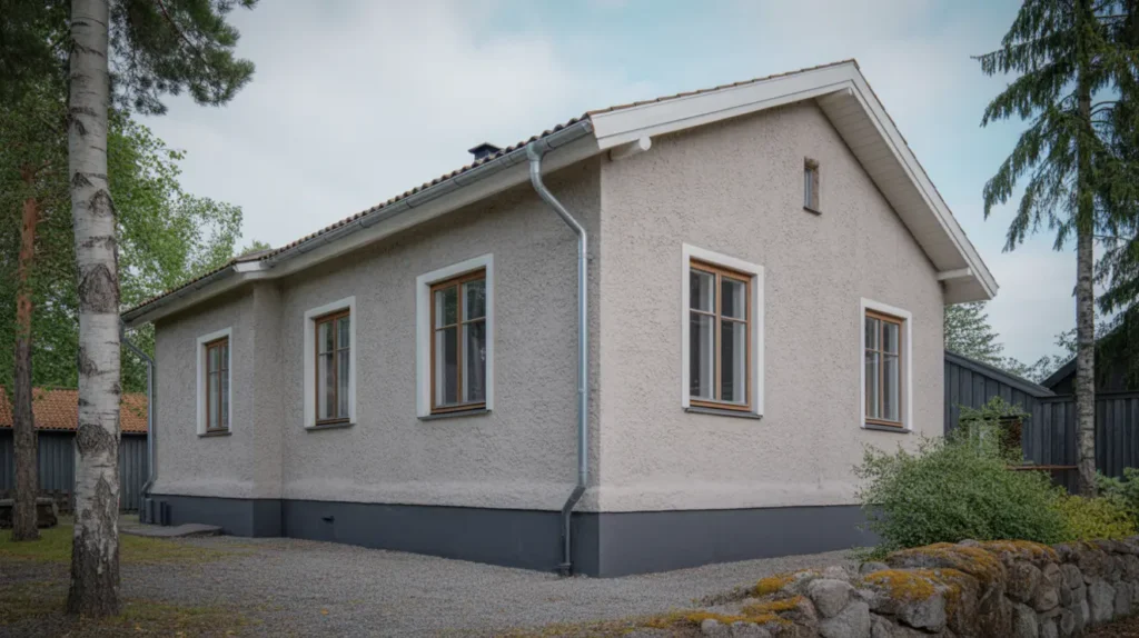 fasadrenovering med till ggsisolering och ny puts i tureberg sollentuna