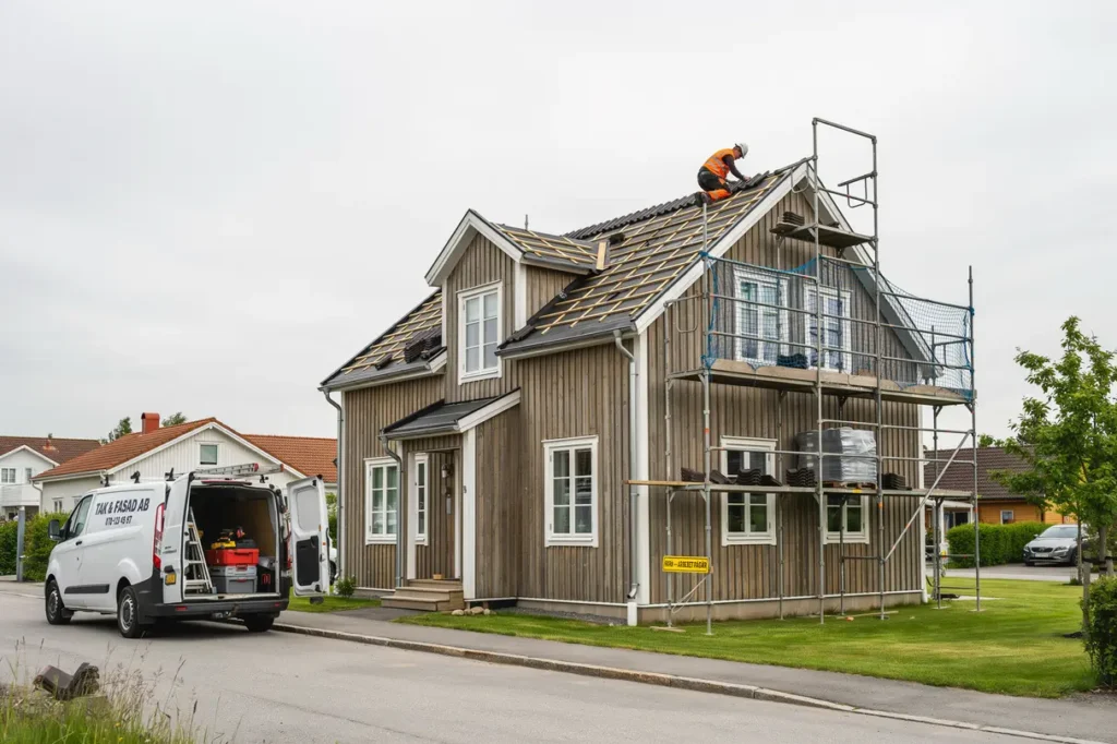 takbyte p villa tecken p att det r dags materialval och vad som p verkar priset