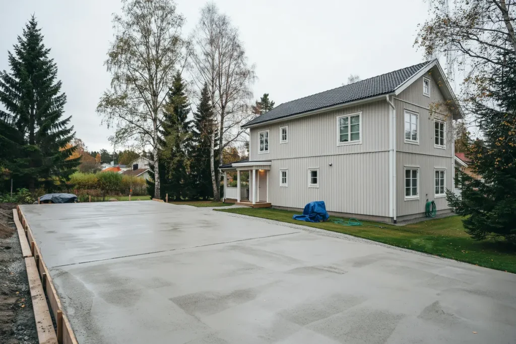 gjutning av bottenplatta till garage i tureberg sollentuna